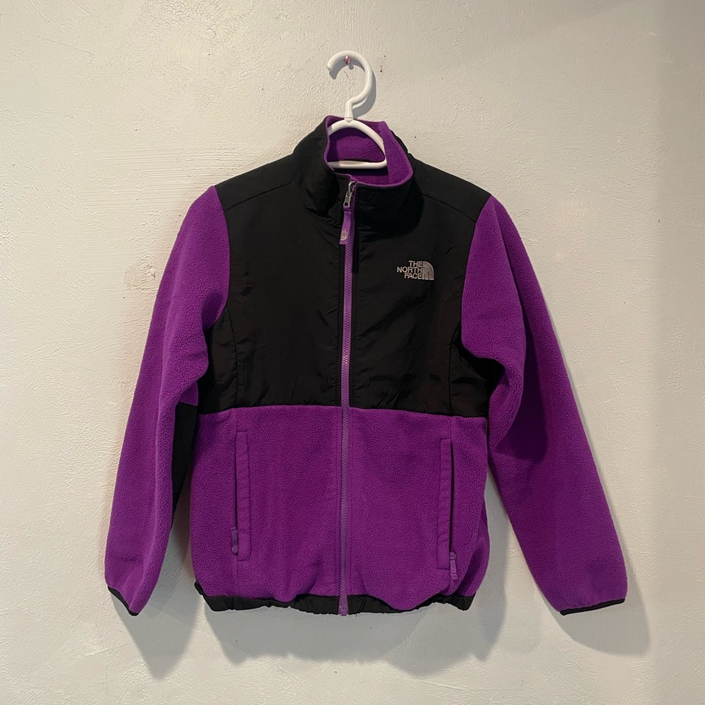 Girls North Face fleece zip-up (purple)